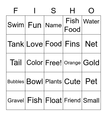 Goldfish Bingo Card