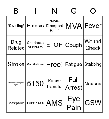 AMR Bingo Card
