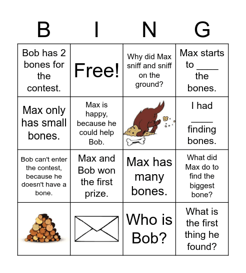 Dog Bones Bingo Card