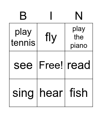 W1U6. I can't draw! Bingo Card