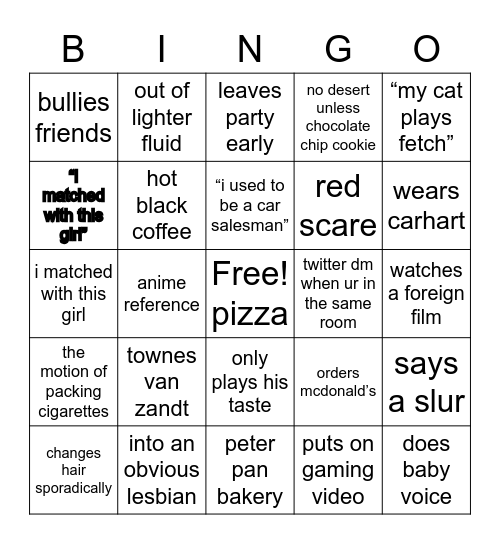 Q Bingo Card