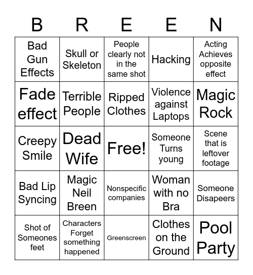BREEN-Go Bingo Card