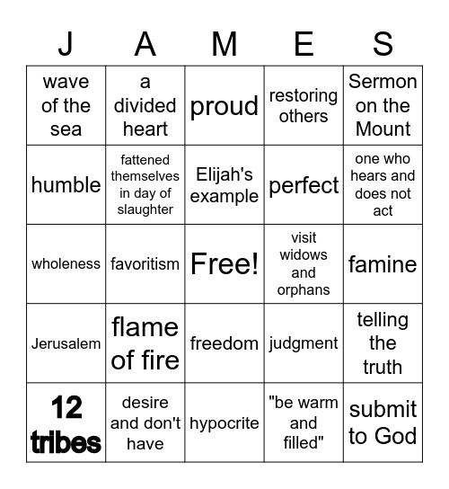 Book of James Bingo Card