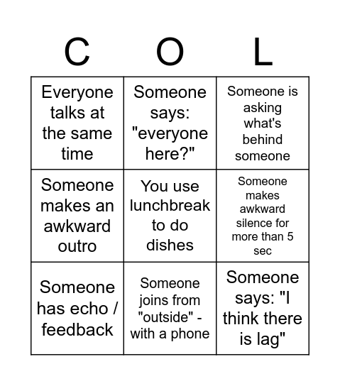 Coloring Together Edition Bingo Card