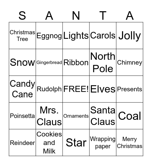 Christmas BINGO Card