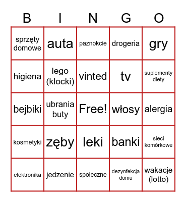 bingo reklamowe Bingo Card