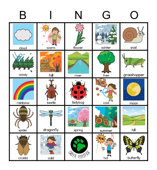 NATURE Bingo Card