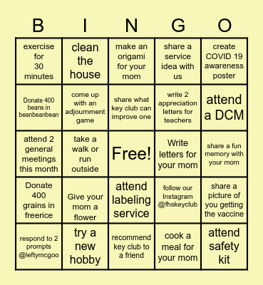 MAY BINGO Card