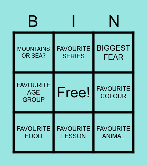 HUMAN BINGO SCHOOL MANAGEMENT Bingo Card