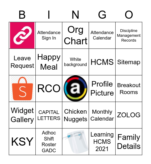 ADRENALIN Bingo Card