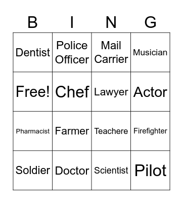 JOB BINGO! Bingo Card