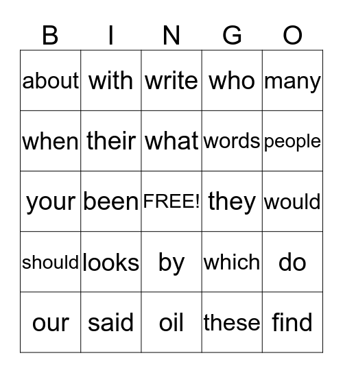 Bingo Card