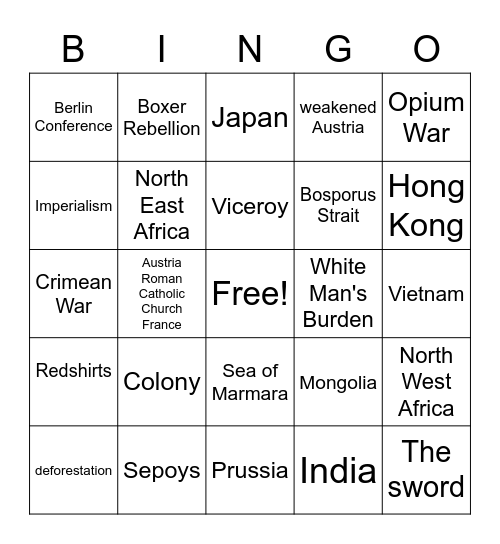 Global BINGO Card