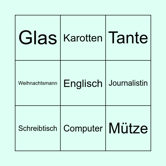 Relativsätze Bingo Card