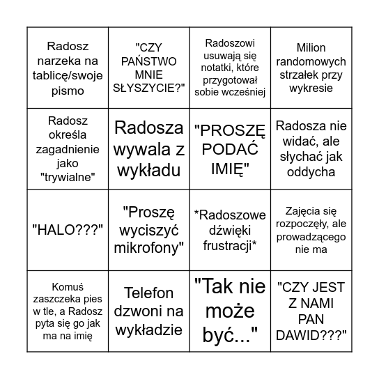 Fizyka Bingo Card