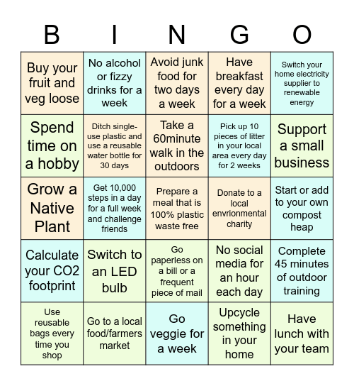 RCI Bank UK Bingo Card