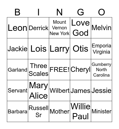 Mary Vincent- Kelly's 80th Birthday Bingo Card