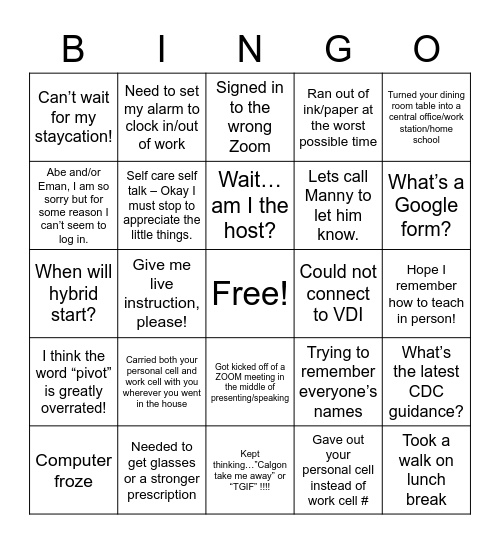 WBA Zoomed Out Bingo Card