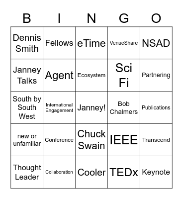 Janney Bingo Card