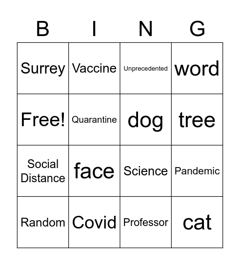 Pint of Science Bingp Bingo Card