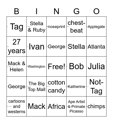 The One and Only Ivan BINGO Card