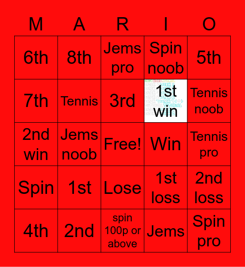 Mario marty 10 Bingo Card