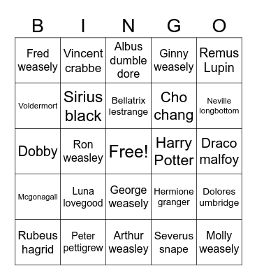 🧙‍♂️ HARRY POTTER  🧙‍♀️ Bingo Card
