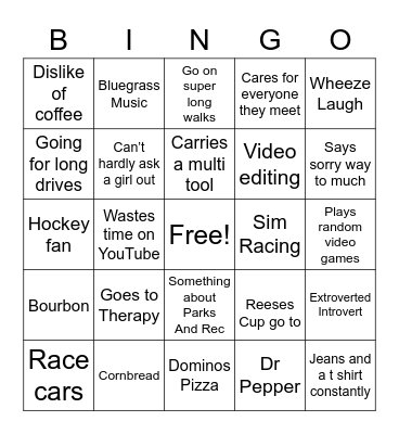 How similar are you to Bingo Card
