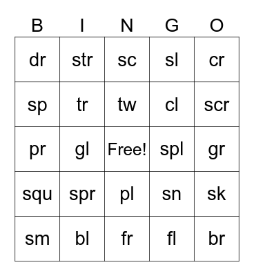 Blend Bingo Card