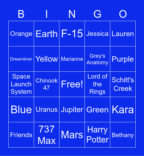 Trivia Bingo Card