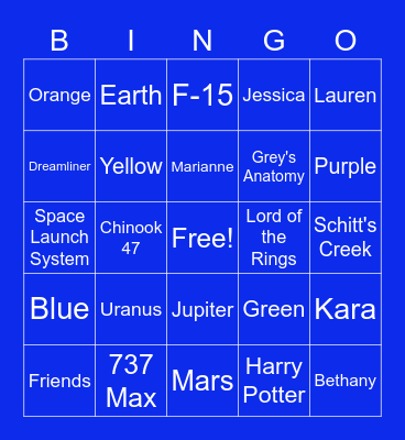 Trivia Bingo Card