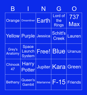 Trivia Bingo Card