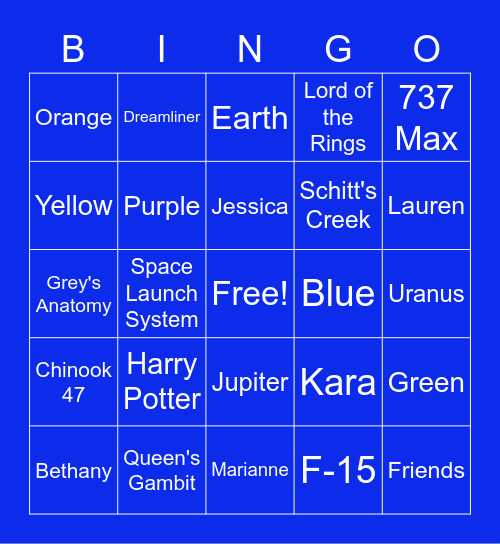 Trivia Bingo Card