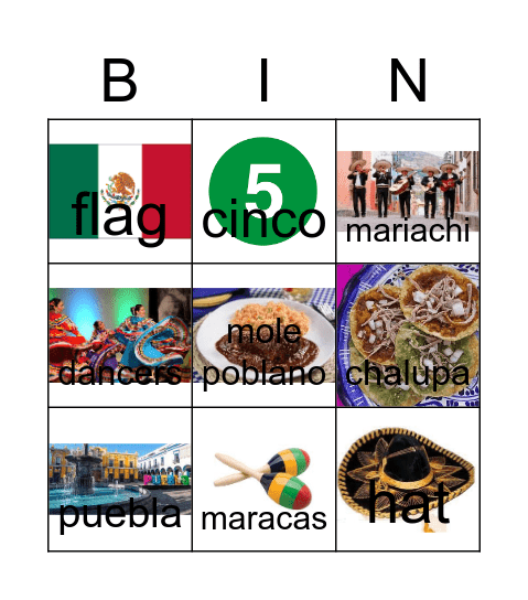 Cinco De Mayo Bingo Card