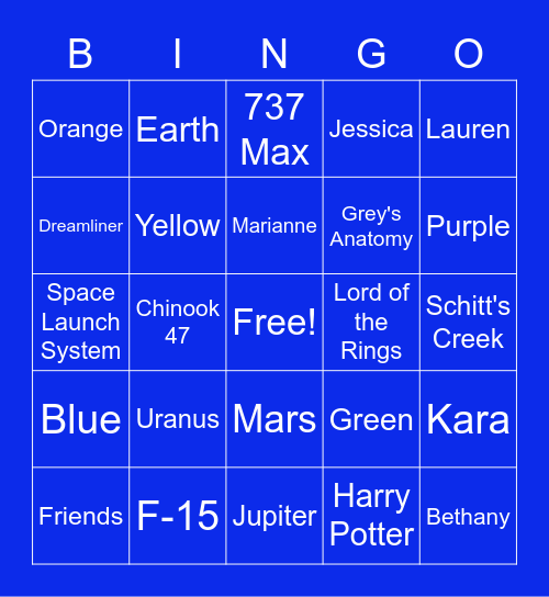 Trivia Bingo Card