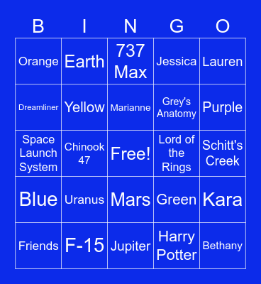 Trivia Bingo Card