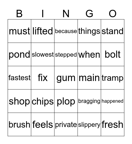 Review of B1 test 2 Bingo Card