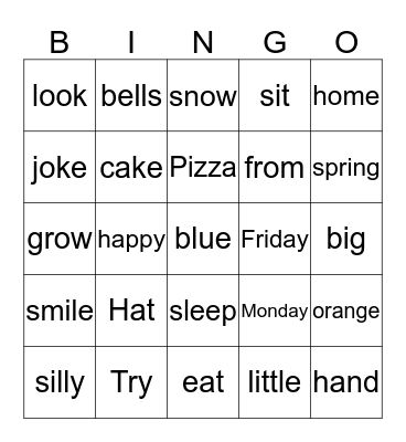 Ya its Friday!!! Bingo Card
