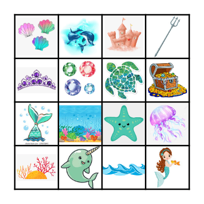 Under the Sea - Mermaid Adventure Bingo Card