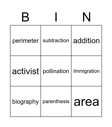 Bingo Card