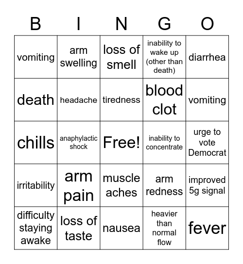 Moderna Vaccine Bingo! Bingo Card