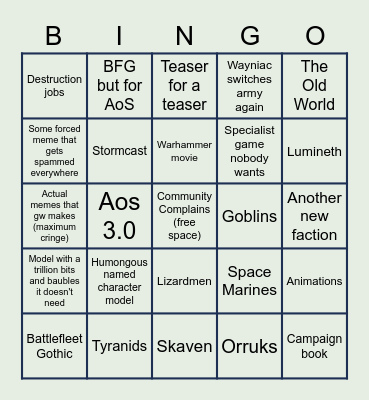 Saturday Strim Bingo Card