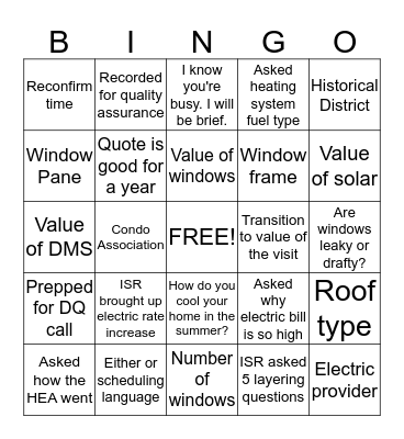 Scripting Bingo Card