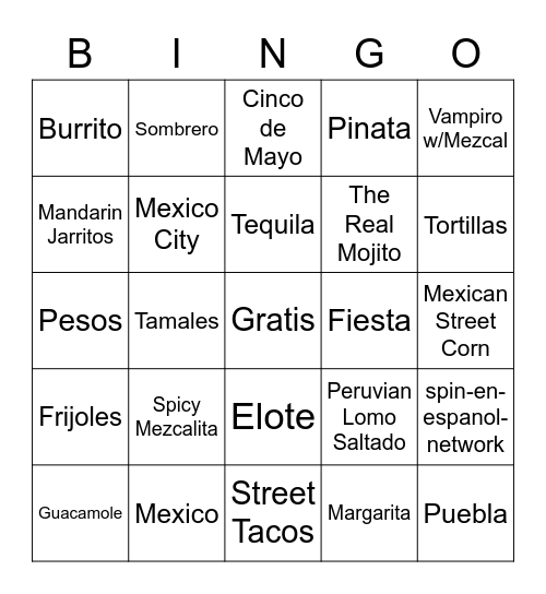 #spin-en-espanol-network Bingo Card