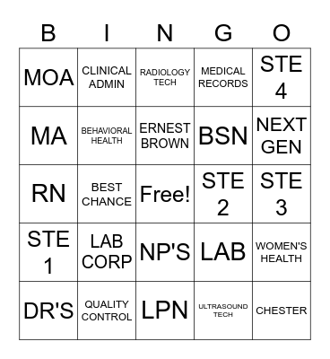 CLINICAL WEEK 2021 Bingo Card