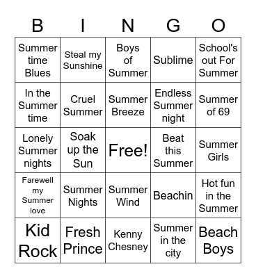 5-May Summertime! Bingo Card