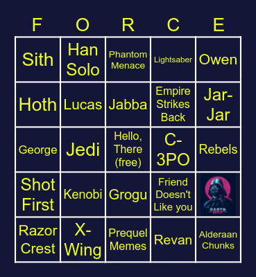 May the 4th Be With You Bingo Card