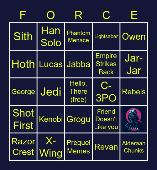 May the 4th Be With You Bingo Card