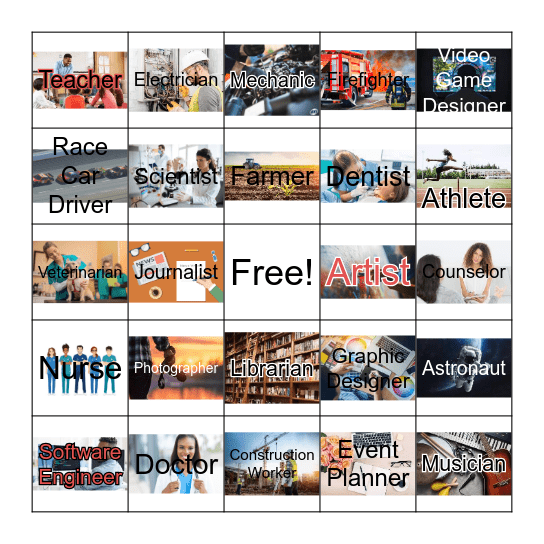 Careers Bingo Card