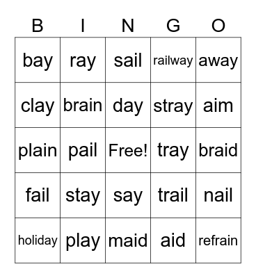ay & ai bingo Card